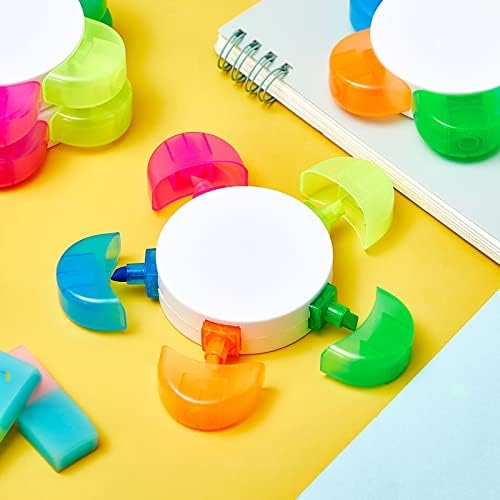 Outus 48 Pieces Petals Highlighters Assorted Colors Back to School Flower Shape Watercolor Highlighter Pens 5-in-1 Fluorescent Pens for Office School Stationery Aesthetic Supplies,5 Colors