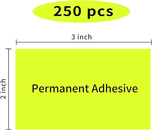 STARLIBOO Neon Colored Labels Stickers 3 x 2 Inch, Rectangle Moving Labels Stickers, 250Pcs Garage Sale Price Stickers, Adhesive Moving Labels for Boxes- Fluorescent Yellow