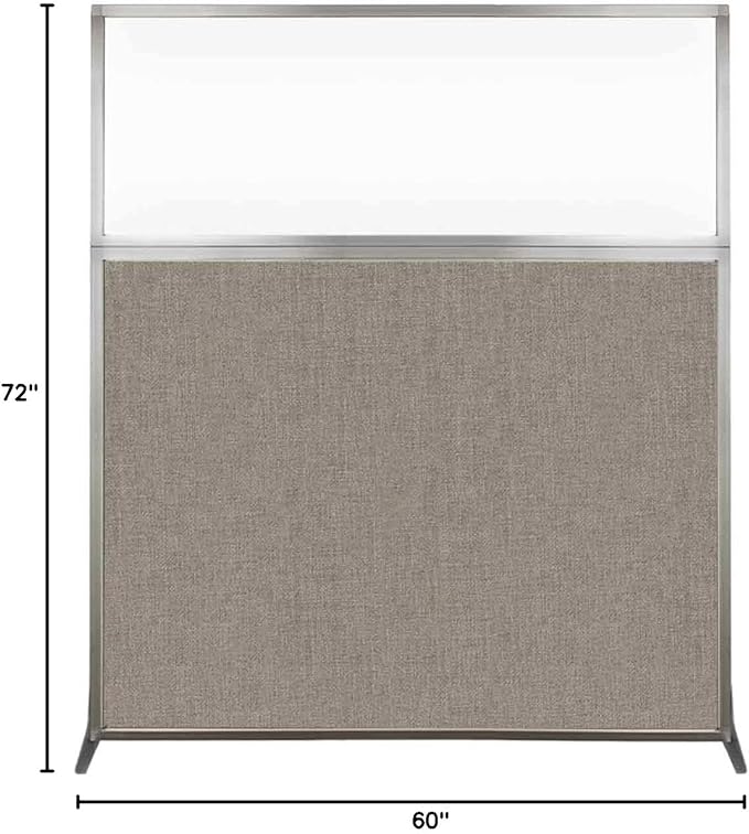Versare Hush Screen Portable Room Divider | Workstation Wall Divider | Freestanding Privacy Hush Panels | Clear Windows | Fabric Office Divider Screen | Great for Room Separation