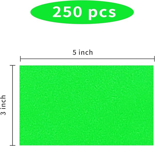 STARLIBOO 3"X5" Rectangle Color Coding Labels, Removable Square Label Inventory Stickers, Permanent Warehouse Moving Box Square Label (250Labels, Fluorescent Green)