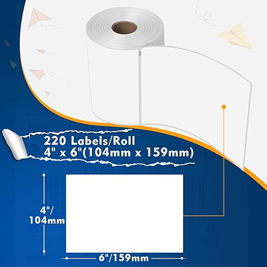 L LIKED 30 Rolls Compatible with Dymo 1744907 Internet Postage Labels 4" x 6" Shipping Labels Compatible with Rollo, DYMO 4XL & Zebra Desktop Printers (220 Labels Per Roll)