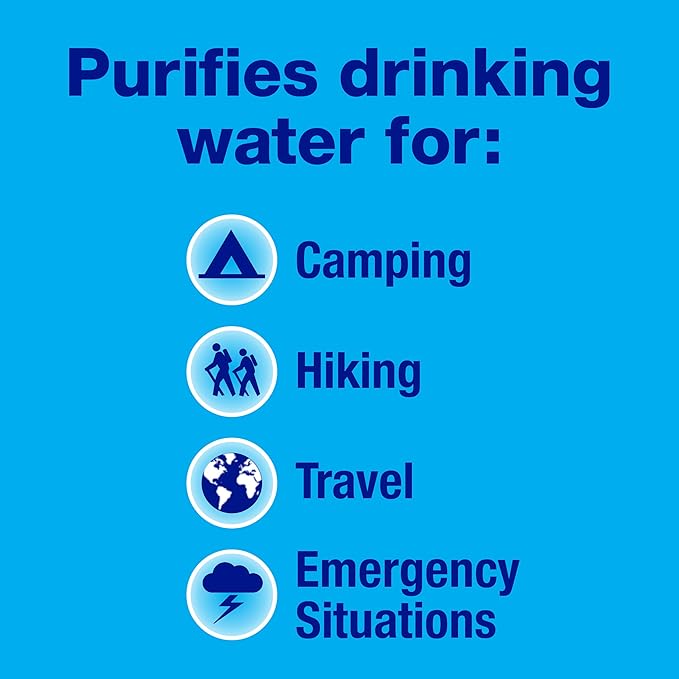 Potable Aqua Chlorine Dioxide Water Purification Tablets - 30 Count & Water Purification Tablets with PA Plus - Two 50 Count Bottles
