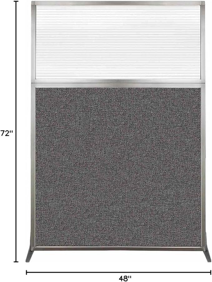 Versare Hush Screen Portable Room Divider | Workstation Wall Divider | Freestanding Privacy Hush Panels | Clear Fluted Windows | Fabric Office Divider Screen | Great for Room Separation
