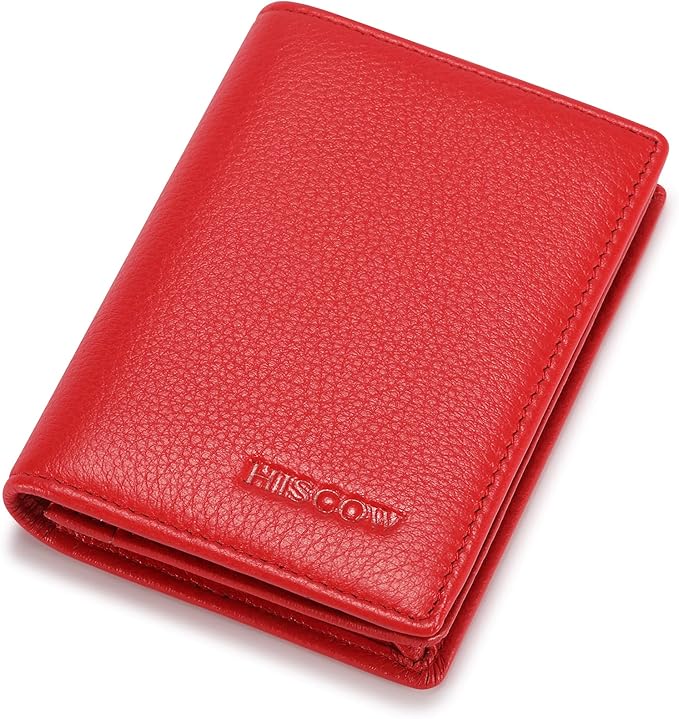 Leather Business Card Case Holder for Men & Women, Italian Calfskin