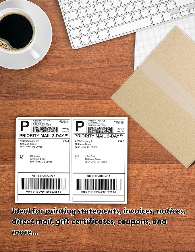 Limited Papers (TM) 8.5x11 Perforated Paper, 20/50 Pound, 75 GSM, Variety of Perforation Sizes and Colors, for Forms, Tickets, Postcards, Business Cards. (Pink, 2 up - horizontal 5.5”)