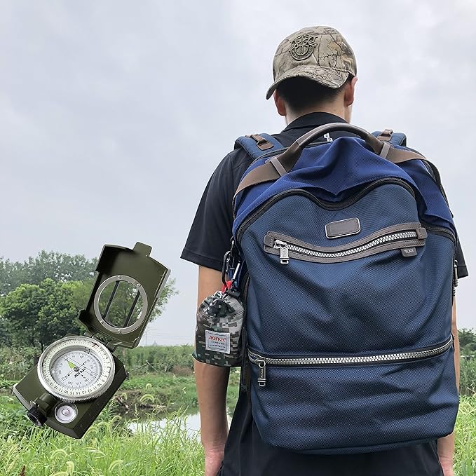 AOFAR Military Compass,AF-4580 Lensatic Sighting, Waterproof and Shakeproof with Map Measurer Distance Calculator, Pouch for Camping, Hiking