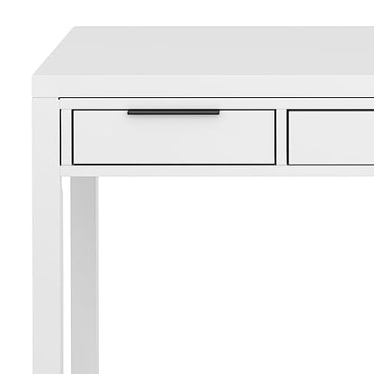 Hollander 60" Wide Solid Wood Writing Desk in White