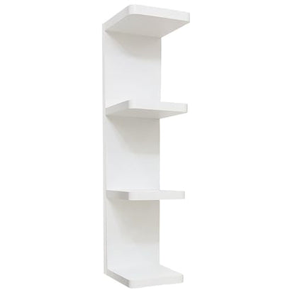LitaEther Modern Lack Wall Shelf -Round Edge (White, 4 Tier) - color: White, size: 4 Tier