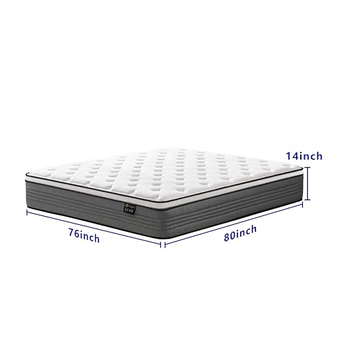 King Size Matresses, 14 Inch Pocketed Spring King Mattress in a Box