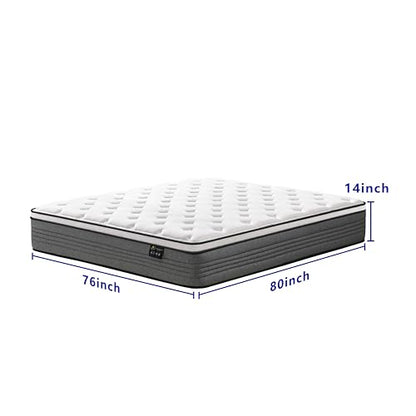 King Size Matresses, 14 Inch Pocketed Spring King Mattress in a Box