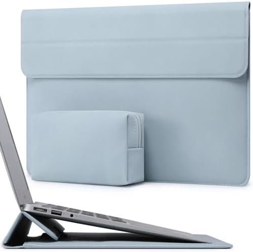 HYZUO 13.3-14 Inch Laptop Case Sleeve with Stand Feature, Pale Blue