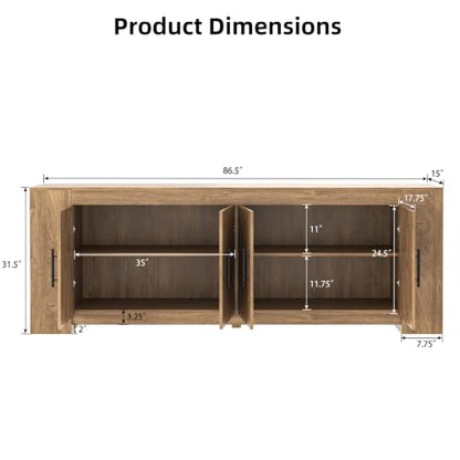 Tall TV Stand with Storage, Long Entertainment Center for 85 Inch TVs