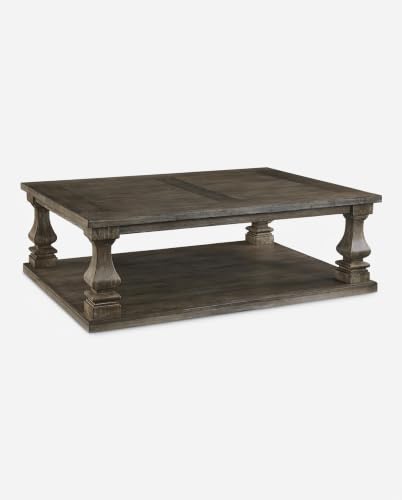 Signature Design by Ashley Large Farmhouse Coffee Table, Weathered Gray