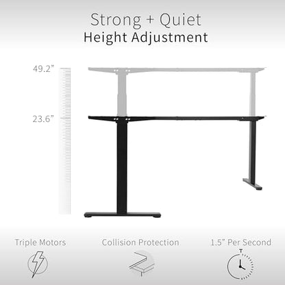 Black Electric Corner 3 Leg Standing Desk Frame, DESK-V130EB