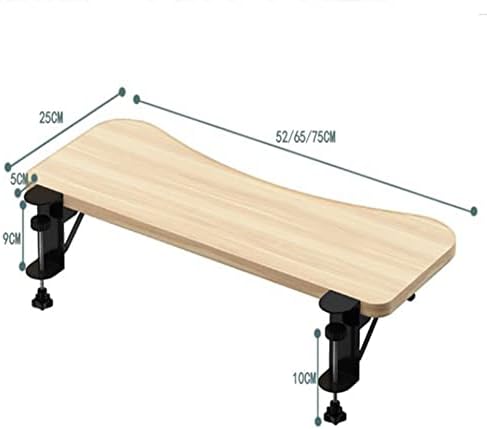 Ergonomic Keyboard Drawer Shelf, Clamp-On Table Keyboard Tray, Collapsible White/Black Desk Extender, Foldable Wrist Rest Armrest Platform (White 52 * 25cm/21 * 10inch)