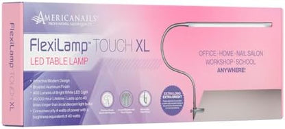 Americanails FlexiLamp Touch XL - LED Table Desk Lamp - Removable Clamp - Adjustable Lighting for Nail Stations - Manicure Table Light - Flexible Arm – 3 Brightness Levels - Touch Sensor - 400 Lumens