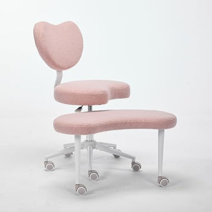 Cross Legged Home Office Desk Chair with 360 Swivel Footstool, 300lb