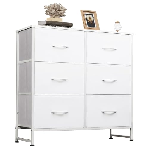 Dresser for Bedroom with 6 Drawers, White