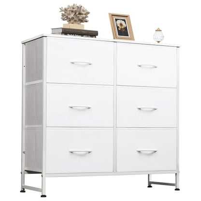 Dresser for Bedroom with 6 Drawers, White