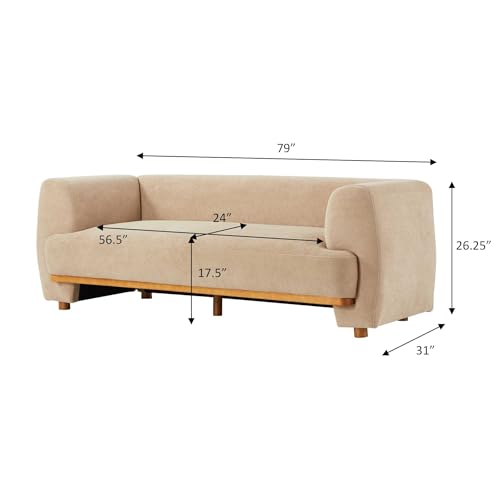 79" Nomad Velvet Sofa Mid Century Modern Sofa Couch for Living Room