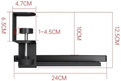 Clamping Computer Keyboard and Mouse Tray, Pull Out Platform Drawer with 45° Adjustable C-Clamp, Under Desk Keyboard Tray Slide Out, Easy to Install (Vintage Brown)(75x24cm)