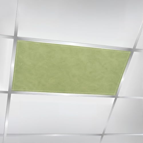 6 Pcs Fluorescent Light Covers for Ceiling Lights Green Olive Grunge Matte Magnetic Light Filters Decorative for Classroom Office Hospital Home 4x2 Ft