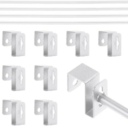 4 Set 12 Pcs Metal Hanging File Bracket Clips, Silver