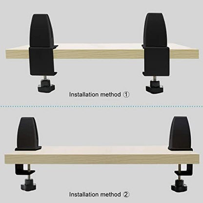 Jhanw Desk Divider Clamp For 1/8" To 0.51" Panel, Adjustable Desk Partition Clamp For 0.32" To 2.04" Desktop, Standing Desk Accessories For Desk Privacy Folders, Black Sneeze Guard Holder 1-pack