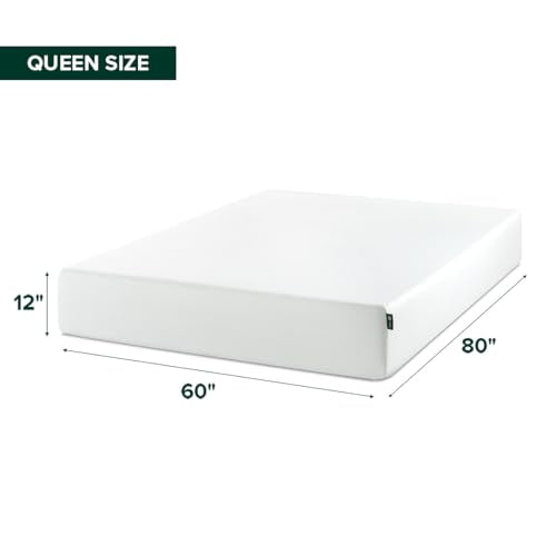 Memory Foam 12 Inch Green Tea Mattress, Queen, Ivory