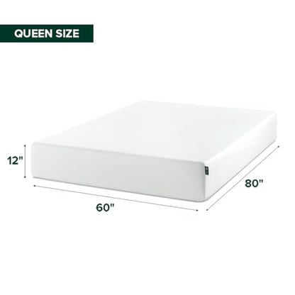 Memory Foam 12 Inch Green Tea Mattress, Queen, Ivory