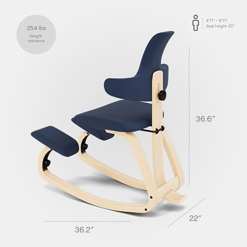 Varier Thatsit Adjustable Ergonomic Kneeling Chair with Back & Arm Support