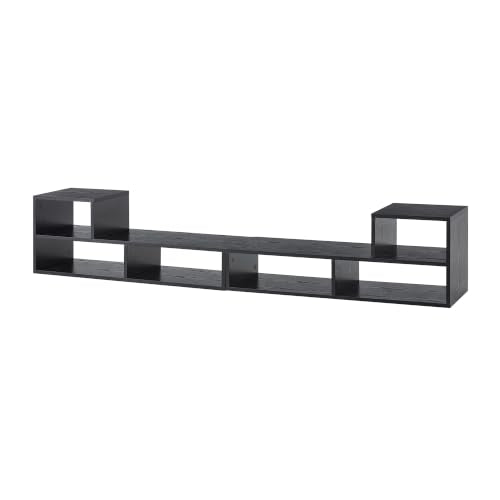 Modular TV Stand with Open Storage, Adjustable Media Console, Black