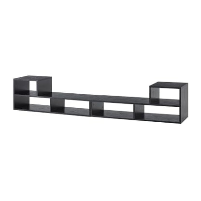 Modular TV Stand with Open Storage, Adjustable Media Console, Black
