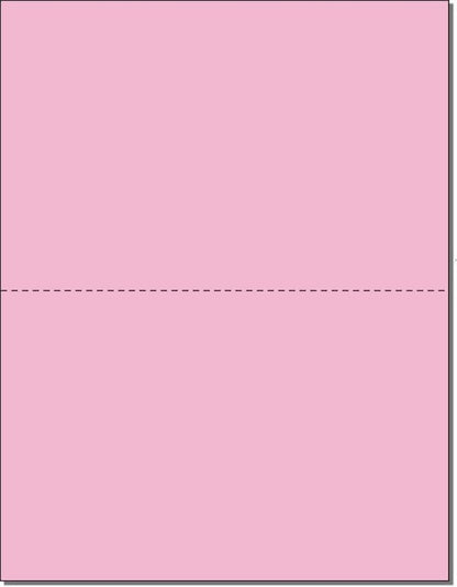 Limited Papers (TM) 8.5x11 Perforated Paper, 20/50 Pound, 75 GSM, Variety of Perforation Sizes and Colors, for Forms, Tickets, Postcards, Business Cards. (Pink, 2 up - horizontal 5.5”)