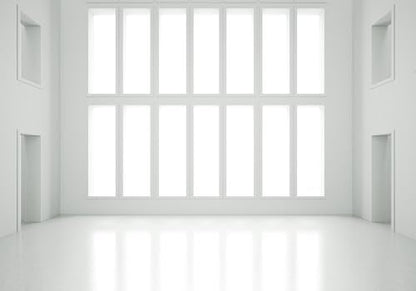 12X10ft Fabric Bright White Loft Large Window Sunlit Room Backdrop Clean Minimalist Interior Background Modern Art Gallery Party Decorations Fashion Shoot Photo Studio Props - size: 12X10ft
