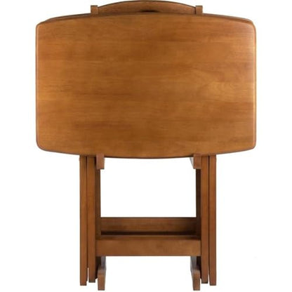 Pemberley Row Solid Wood Teak Snack Table Set Rectangular Oversized - Unassembled