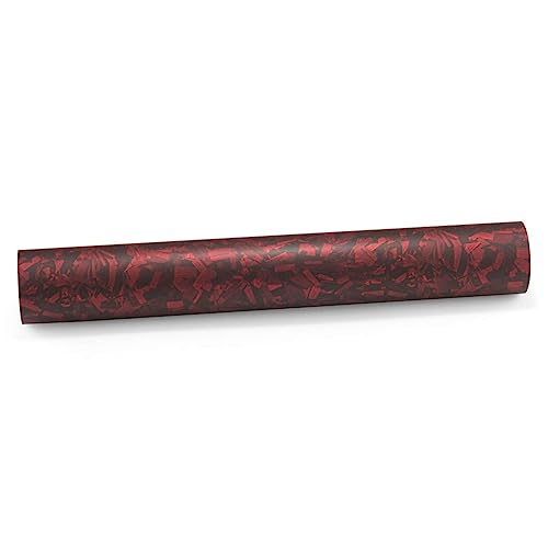 48"x60" (4FTx5FT) PET Marble Forged Carbon Fiber Textured Matte Red Vinyl Wrap Auto Car Sticker Decal Film Sheet Bubble Free Air Release Technology with Tool Kit - size: 48"x60" (4FTx5FT)