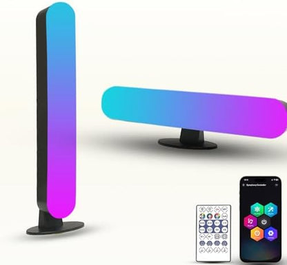 Dual RGB Light Bar, USB Powered LED Ambient Lighting with APP & Remote Control, Smart Mood Light Bar with Music Sync for Gaming Desk, TV Backlight, Streaming Setup, Bedroom Decor