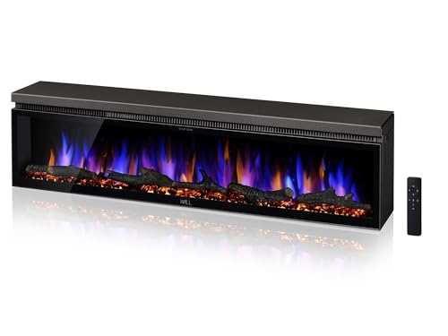 FLAMEBAR Freestanding Electric Fireplace, 40 Inch Wide, Modern Design