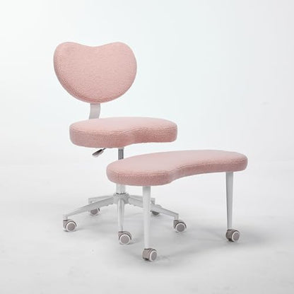Cross Legged Home Office Desk Chair with 360 Swivel Footstool, 300lb