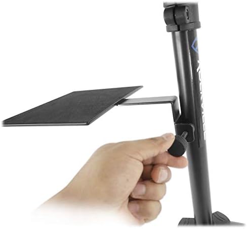 Rockville RLS68 Adjustable DJ Laptop, Tablet Tripod Stand with Dual Trays