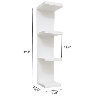 LitaEther Modern Lack Wall Shelf -Round Edge (White, 4 Tier) - color: White, size: 4 Tier