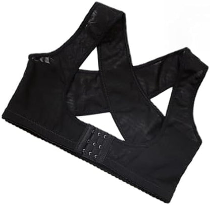 Beaupretty Adjustable Posture Corrector Back Brace, Black Size S