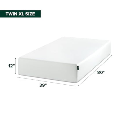 12 Inch Twin XL Green Tea Memory Foam Mattress, Medium Firm Feel