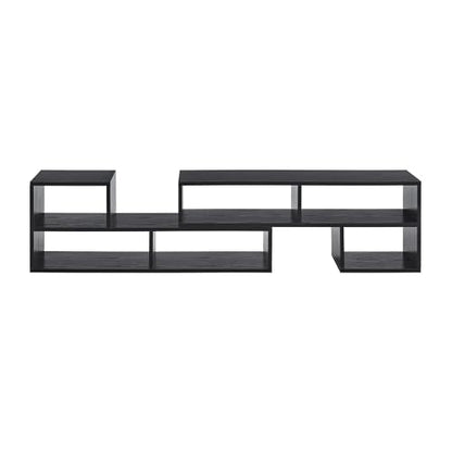 Modular TV Stand with Open Storage, Adjustable Media Console, Black