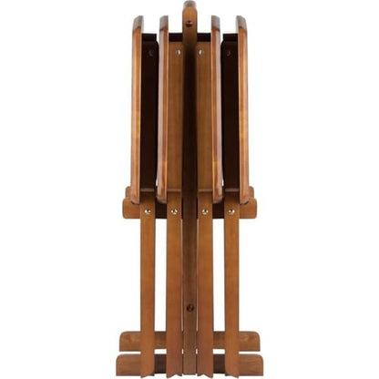 Pemberley Row Solid Wood Teak Snack Table Set Rectangular Oversized - Unassembled