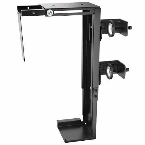 Black Clamp-on Desk Leg PC Mount, MOUNT-PC01C