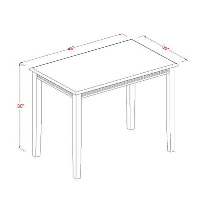 YAT-ANA-T Yarmouth Rectangle Kitchen Dining Table, 30x48 Inch, Natural