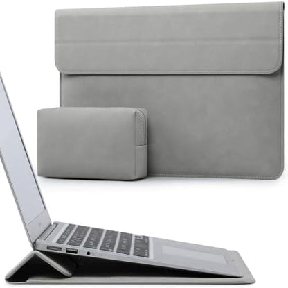 HYZUO 13.3-14 Inch Laptop Case Sleeve with Stand Feature, Light Gray