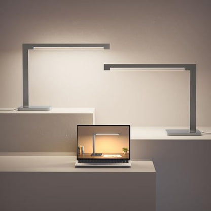 2-Pack Aluminum Desk Lamp with Charging Station,15W Table Lamp